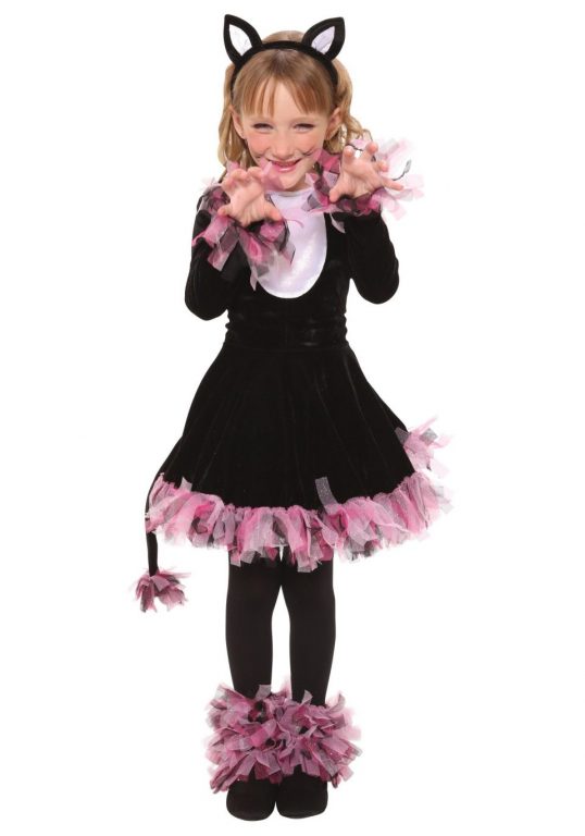 Váy mèo đen tinh nghịch làm trang phục Halloween cho bé gái