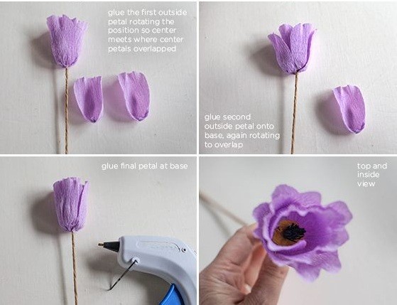 Cách làm hoa Tulip bằng giấy nhún tặng thầy vô 20-11