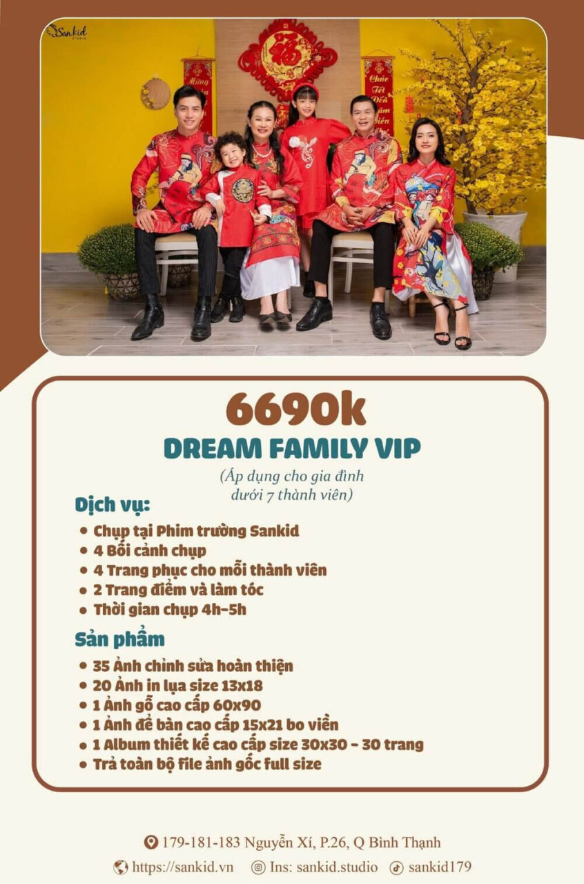 Gói chụp ảnh gia đình Dream Family Pansy