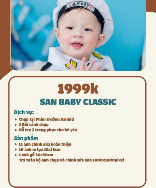 GÓI CHỤP ẢNH CHO BÉ SAN BABY CLASSIC