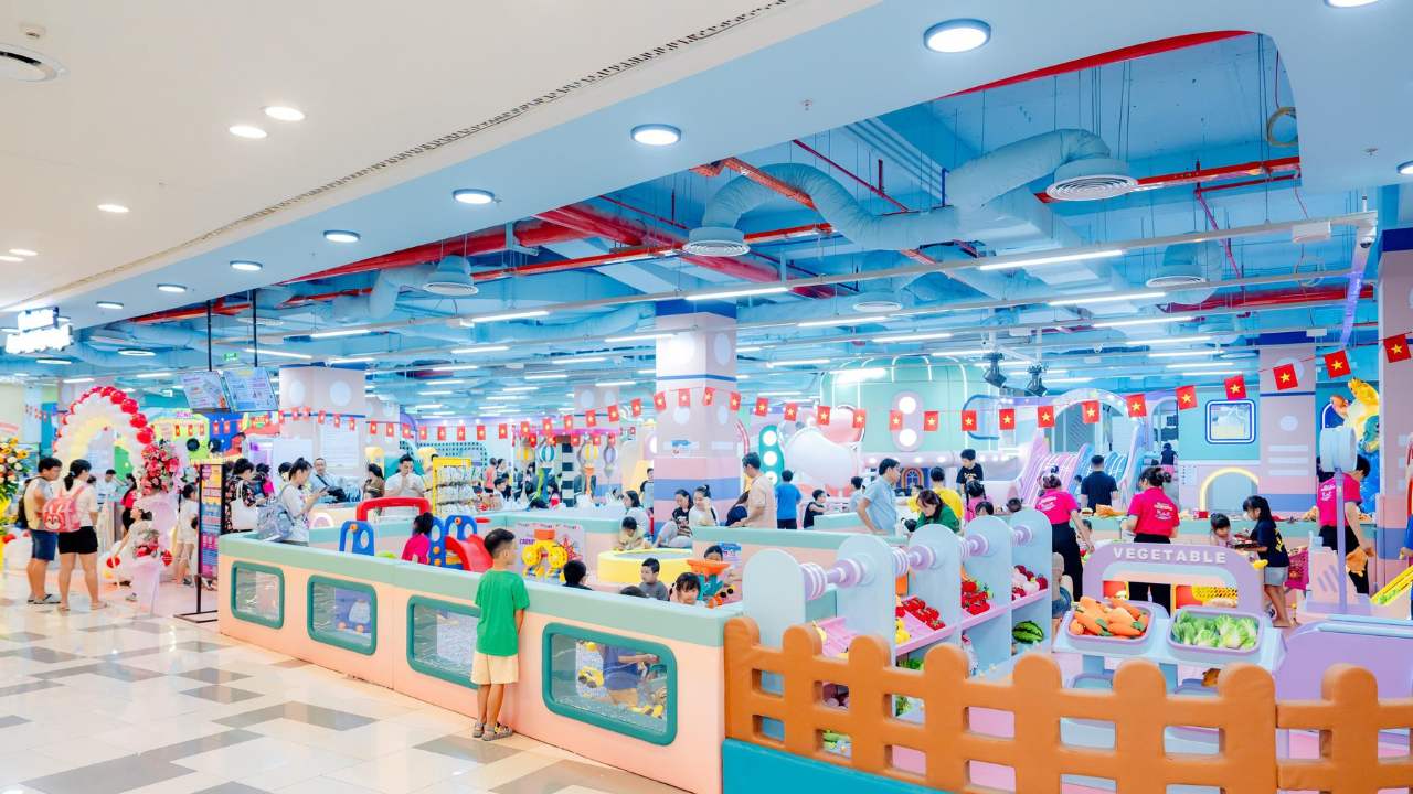 Khu vui chơi trẻ em trong nhà nhiều màu sắc tại FUNZONE ADVENTURE SC VivoCity