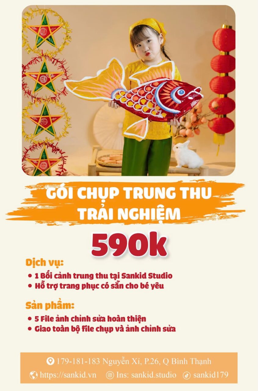 Bảng giá gói chụp ảnh trung thu cho bé TPHCM tại Sankid Studio