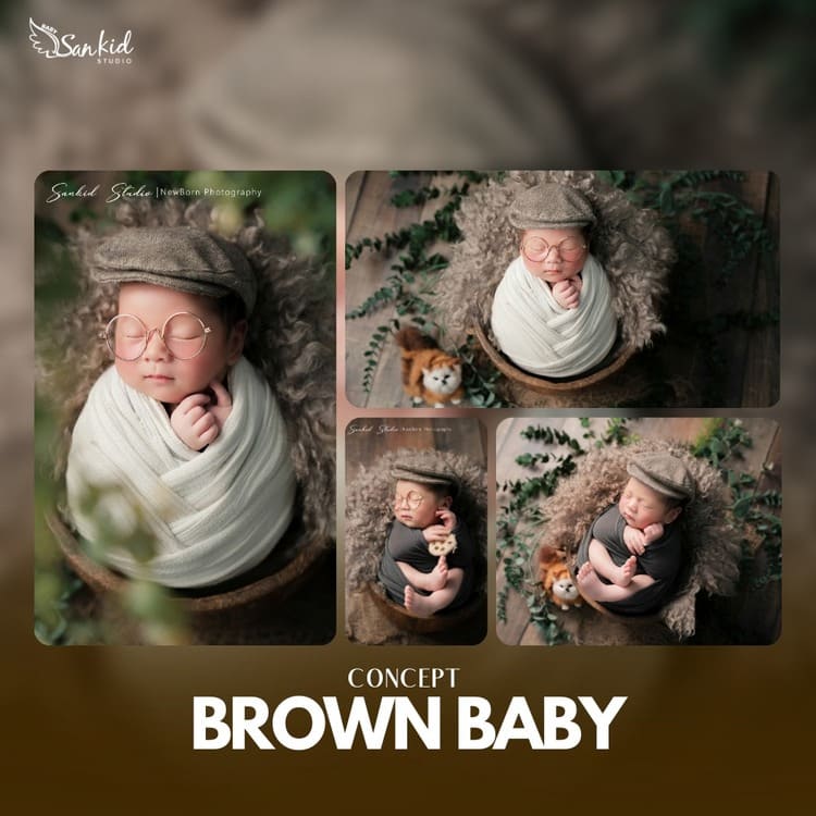 concept newborn baby brown