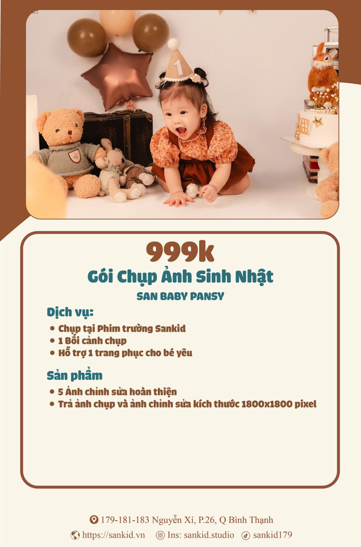 GÓI CHỤP HÌNH SINH NHẬT CHO BÉ SAN BABY BASIC