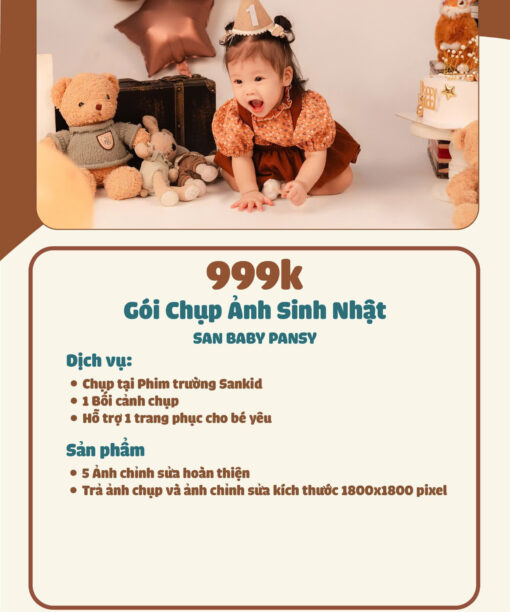 GÓI CHỤP HÌNH SINH NHẬT CHO BÉ SAN BABY BASIC