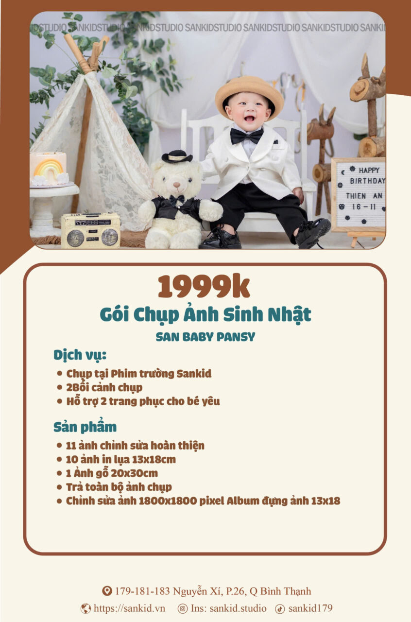 GÓI CHỤP HÌNH SINH NHẬT SAN BABY CLASSIC